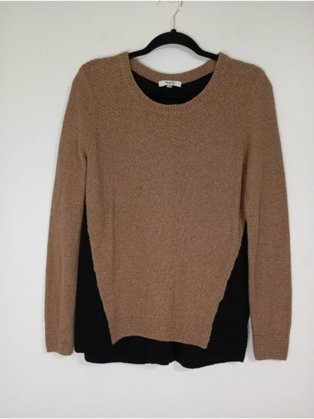 Madewell Tan & Black Two-Tone Sweater Long Sleeve Womens Small